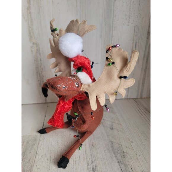 Annalee cozy Christmas moose string light plush decor - Picture 4 of 9
